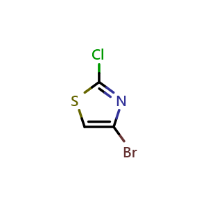 Chemical structure of 4-bromo-2-chlorothiazole , CAS 92977-45-2, AChemBlock V155313