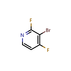 Chemical structure of 3-bromo-2,4-difluoropyridine , CAS 1227502-60-4, AChemBlock V155333