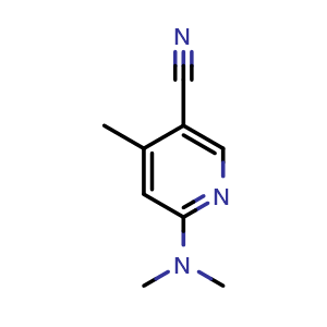 Chemical structure of 6-(dimethylamino)-4-methylnicotinonitrile , CAS 764651-70-9, AChemBlock V155340