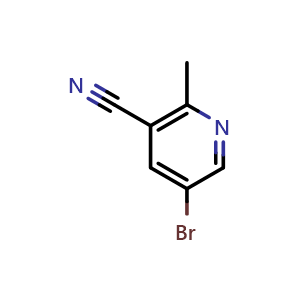 Chemical structure of 5-bromo-2-methylnicotinonitrile , CAS 956276-47-4, AChemBlock V155343