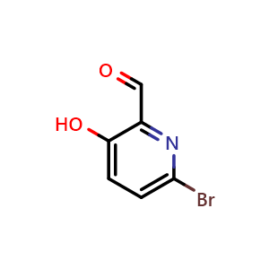 Chemical structure of 6-bromo-3-hydroxypicolinaldehyde , CAS 1289087-00-8, AChemBlock V155344