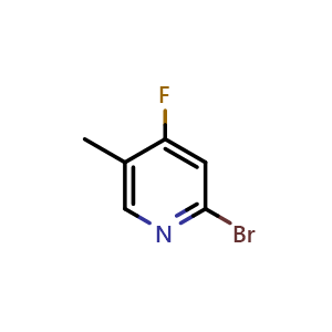Chemical structure of 2-bromo-4-fluoro-5-methylpyridine , CAS 1211537-29-9, AChemBlock V155346