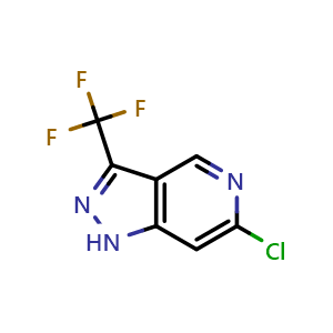 Chemical structure of 6-chloro-3-(trifluoromethyl)-1H-pyrazolo[4,3-c]pyridine , CAS 1431720-68-1, AChemBlock V155358