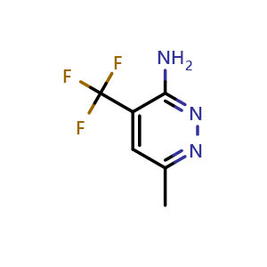 Chemical structure of 6-methyl-4-(trifluoromethyl)-3-pyridazinamine , CAS 1379378-80-9, AChemBlock V155363