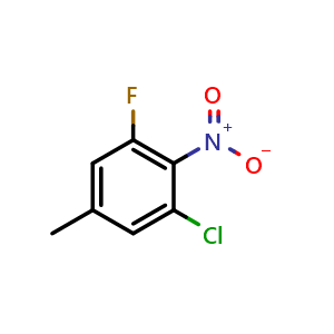 Chemical structure of 1-chloro-3-fluoro-5-methyl-2-nitrobenzene , CAS 1805526-89-9, AChemBlock V155365