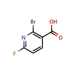 Chemical structure of 2-bromo-6-fluoronicotinic acid , CAS 1214332-31-6, AChemBlock V155368