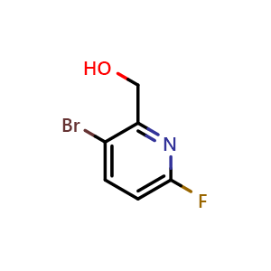 Chemical structure of (3-bromo-6-fluoro-pyridin-2-yl)-methanol , CAS 1227601-84-4, AChemBlock V155369