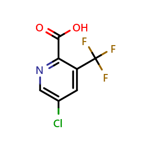 Chemical structure of 5-chloro-3-(trifluoromethyl)pyridine-2-carboxylic acid , CAS 1198475-43-2, AChemBlock V155370