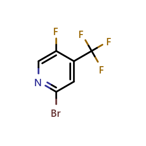 Chemical structure of 2-bromo-5-fluoro-4-(trifluoromethyl)pyridine , CAS 1156542-30-1, AChemBlock V155373