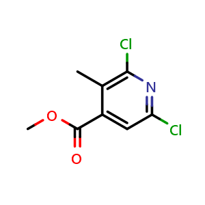 Chemical structure of methyl 2,6-dichloro-3-methylisonicotinate , CAS 125849-96-9, AChemBlock V155375