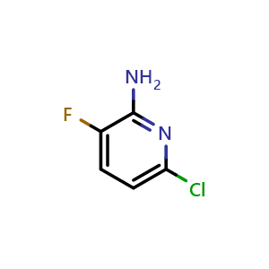 Chemical structure of 6-chloro-3-fluoropyridin-2-amine , CAS 1260672-14-7, AChemBlock V155377
