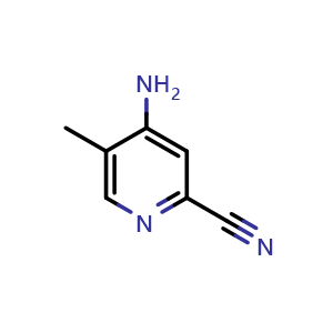 Chemical structure of 4-amino-5-methylpicolinonitrile , CAS 1805622-06-3, AChemBlock V155384
