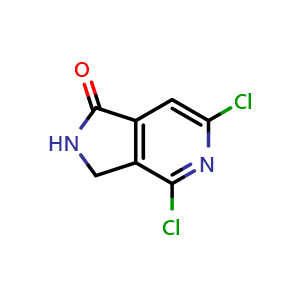 Chemical structure of 4,6-dichloro-2,3-dihydro-pyrrolo[3,4-c]pyridin-1-one , CAS 1201676-03-0, AChemBlock V155387