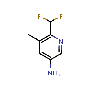 Chemical structure of 6-(difluoromethyl)-5-methylpyridin-3-amine , CAS 1806766-70-0, AChemBlock V155389