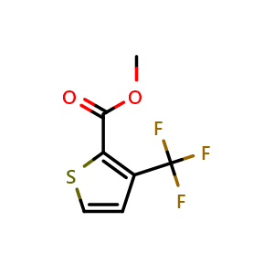 Chemical structure of methyl 3-(trifluoromethyl)thiophene-2-carboxylate , CAS 1638885-32-1, AChemBlock V155393