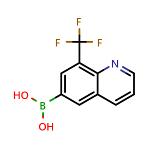 Chemical structure of 8-trifluoromethylquinoline-6-boronic acid , CAS 1072951-47-3, AChemBlock V155398