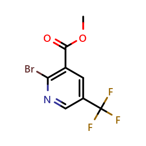 Chemical structure of Methyl 2-bromo-5-(trifluoromethyl)nicotinate , CAS 888738-49-6, AChemBlock V155412
