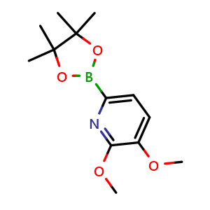 Chemical structure of 2,3-dimethoxy-6-(4,4,5,5-tetramethyl-1,3,2-dioxaborolan-2-yl)pyridine , CAS 1131335-62-0, AChemBlock V155413