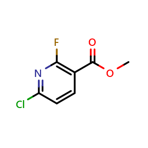 Chemical structure of Methyl 6-chloro-2-fluoronicotinate , CAS 1093880-34-2, AChemBlock V155420