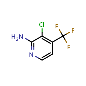 Chemical structure of 2-amino-3-chloro-4-(trifluoromethyl)pyridine , CAS 1227513-97-4, AChemBlock V155426
