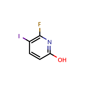 Chemical structure of 6-fluoro-5-iodopyridin-2-ol , CAS 884660-48-4, AChemBlock V155437