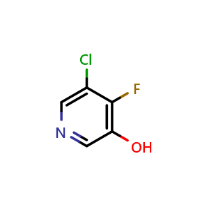 Chemical structure of 5-chloro-4-fluoropyridin-3-ol , CAS 1393562-55-4, AChemBlock V155458