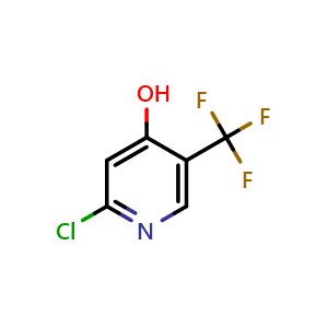 Chemical structure of 2-chloro-5-(trifluoromethyl)pyridin-4-ol , CAS 1211541-22-8, AChemBlock V155461