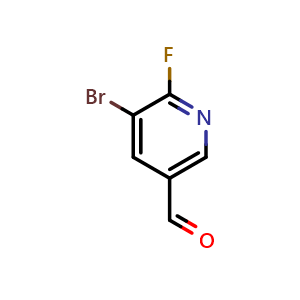 Chemical structure of 5-bromo-6-fluoronicotinaldehyde , CAS 1211541-15-9, AChemBlock V155464