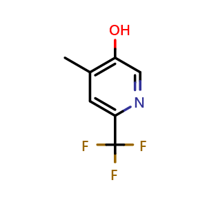 Chemical structure of 4-methyl-6-trifluoromethyl-pyridin-3-ol , CAS 1253790-72-5, AChemBlock V155466