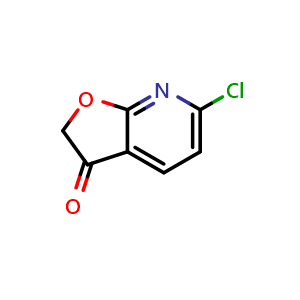 Chemical structure of 6-chlorofuro[2,3-b]pyridin-3(2H)-one , CAS 1196146-87-8, AChemBlock V155480