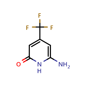 Chemical structure of 6-amino-4-(trifluoromethyl)pyridin-2(1H)-one , CAS 141187-98-6, AChemBlock V155491