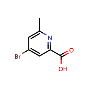Chemical structure of 4-bromo-6-methylpicolinic acid , CAS 886372-47-0, AChemBlock V155494