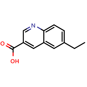 Chemical structure of 6-ethylquinoline-3-carboxylic acid , CAS 948289-98-3, AChemBlock V155511