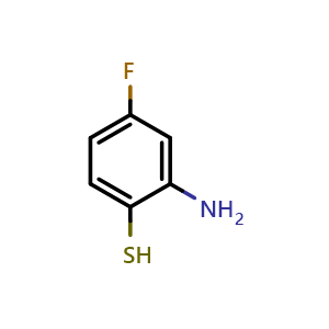 Chemical structure of 2-amino-4-fluorobenzenethiol , CAS 131105-89-0, AChemBlock V155522