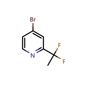 Chemical structure of 4-bromo-2-(1,1-difluoroethyl)pyridine , CAS 1211517-67-7, AChemBlock V155530