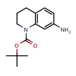Chemical structure of tert-butyl 7-amino-3,4-dihydroquinoline-1(2H)-carboxylate , CAS 351324-70-4, AChemBlock V155531