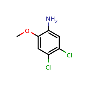 Chemical structure of 4,5-dichloro-2-methoxybenzenamine , CAS 60468-21-5, AChemBlock V155548
