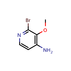 Chemical structure of 2-bromo-3-methoxypyridin-4-amine , CAS 881606-43-5, AChemBlock V155557