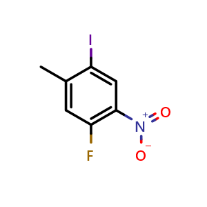 Chemical structure of 5-fluoro-2-iodo-4-nitrotoluene , CAS 1803811-31-5, AChemBlock V155594