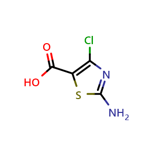 Chemical structure of 2-amino-5-carboxy-4-chloro-1,3-thiazole , CAS 1255772-87-2, AChemBlock V155595