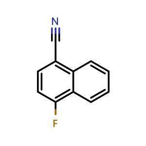 Chemical structure of 1-cyano-4-fluoronaphthalene , CAS 13916-99-9, AChemBlock V155598