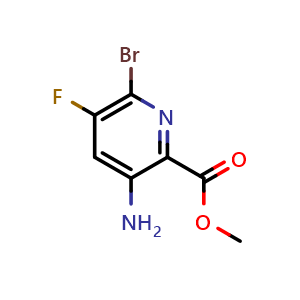 Chemical structure of Methyl 3-amino-6-bromo-5-fluoropicolinate , CAS 1052714-13-2, AChemBlock V155605