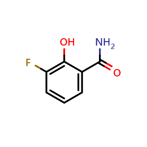 Chemical structure of 3-fluoro-2-hydroxy-benzamide , CAS 705949-54-8, AChemBlock V155606