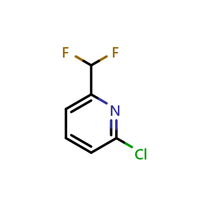 Chemical structure of 2-Chloro-6-(difluoromethyl)pyridine , CAS 1026587-36-9, AChemBlock V155608