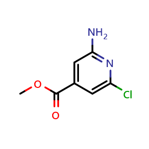 Chemical structure of methyl 2-amino-6-chloropyridine-4-carboxylate , CAS 1005508-80-4, AChemBlock V155612