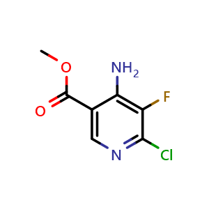 Chemical structure of methyl 4-amino-6-chloro-5-fluoronicotinate , CAS 2621932-27-0, AChemBlock V155623