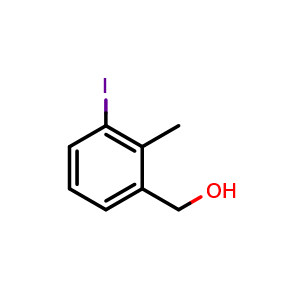 Chemical structure of (3-iodo-2-methylphenyl)methanol , CAS 76350-89-5, AChemBlock V155635