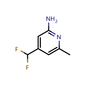 Chemical structure of 4-(difluoromethyl)-6-methyl-2-pyridinamine , CAS 1805960-63-7, AChemBlock V155640