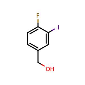 Chemical structure of (4-fluoro-3-iodophenyl)methanol , CAS 227609-87-2, AChemBlock V155641