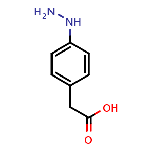 Chemical structure of (4-hydrazinophenyl)acetic acid , CAS 29519-77-5, AChemBlock V155644